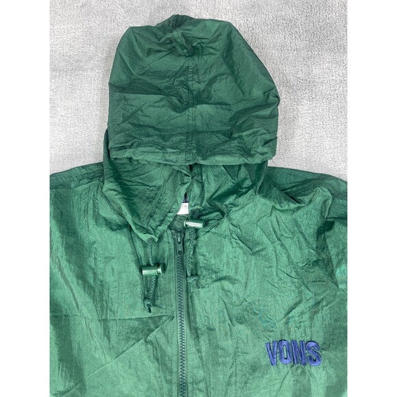 VIntage Pro Layer Vons Packable Jacket Men's 2XL Green Hooded Nylon Full-Zip - Picture 2 of 16